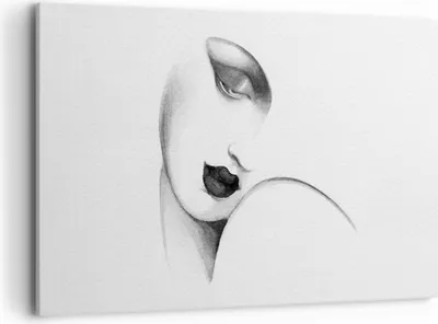 Produktbild von Bild auf Leinwand - Leinwandbild - Einteilig - Porträt Frau Skizze - 120x80cm - Wand Bild - Wanddeko - Wandbilder - Leinwanddruck - Bilder - Wanddekoration - Leinwand bilder - Wandbild - AA120x80-4475