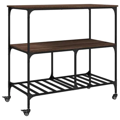 Obrázek produktu pro vidaXL Kuchyňský vozík hnědý dubový vzhled 100x50x95 cm materiál na bázi dřeva