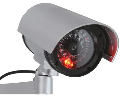 Image de 8 caméras de surveillance factices avec LED rouge Fausse caméra fonctionnant sur piles