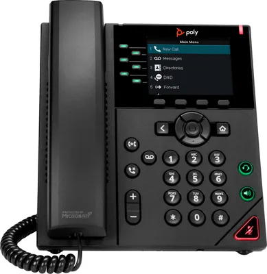 Obrázek produktu pro HP Poly 6linkový IP telefon Poly VVX 350 s podporou technologie PoE, IP telefon, Černá, Sluchátko s kabelem, 6 řádky, LCD, 8,89 cm (3.5")