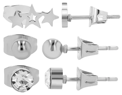 Produktbild von Akzent Damen Ohrring Lune Ohrstecker Ohrringe Edelstahl silber Damen wasserfest