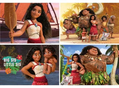 Image de 4 puzzles progressifs vaiana 2 disney : famille et amis 50 / 80 / 100 / 150 pieces - educa - 20104