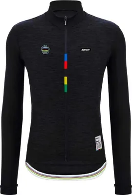 Image de Maillot de cyclisme à manches longues SANTINI pour l'été - UCI WORLD CHAMPION - Noir M