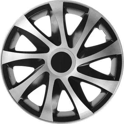 Produktbild von NRM Radkappen DRACO, Silber/Schwarz 15" Zoll. (4 x Universal Radzierblenden/Radkappen)