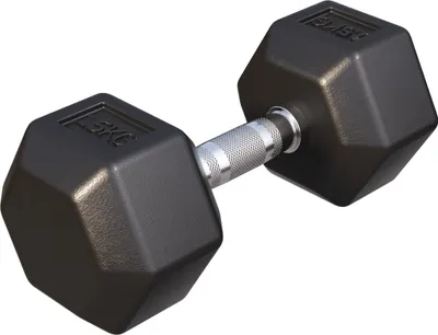 Produktbild von GORILLA SPORTS® Hexagon Kurzhanteln - 15kg Gewichte, Gusseisen Gummiert, Rutschsicher, Griff Gerändelt, Verchromt, Schwarz - Sechseckige Hanteln, Dumbbell, Krafttraining, Fitness