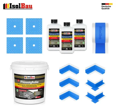 Dichtset Dusche Flüssigfolie 16 kg Bad Dichtband Set Duschelement Abdichtset