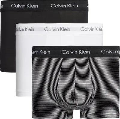 Obrázek produktu pro Balíček 3 ks pánských boxerek CK CALVIN KLEIN, model U2664G LOW RISE TRUNK, velikost S, 95 % bavlna, 5 % Elastan