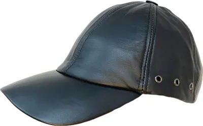 Produktbild von Baseball Cap Leder Outdoor Biker Kappe Lederkappe Käppi Uni Schwarz