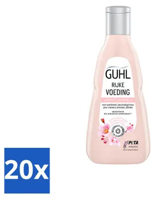 Imagen del producto de 20 champús nutritivos Guhl para cabello seco, 250 ml cada uno. Paquete económico de 20 unidades