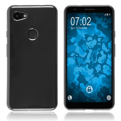 Produktbild von PhoneNatic Case kompatibel mit Google Pixel 3a XL - schwarz Silikon Hülle  + 2 Schutzfolien