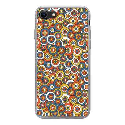Produktbild von MuchoWow® Handyhülle Schutzhülle Hülle für iPhone SE 2022 Muster - Retro - Kreis Silikon Softcase Handy Hülle - Schutzhülle