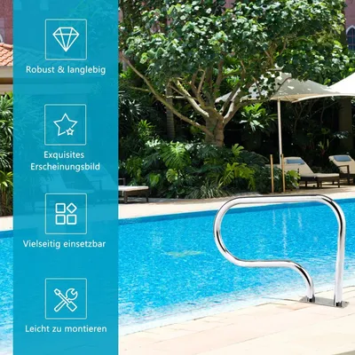 Immagine prodotto di Corrimano per piscina in acciaio inox 304 Scala per piscina Scala di accesso al corrimano con piastra di base