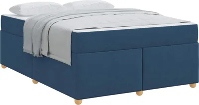 Immagine prodotto di vidaXL Struttura letto con materasso blu 140 x 200 cm in tessuto