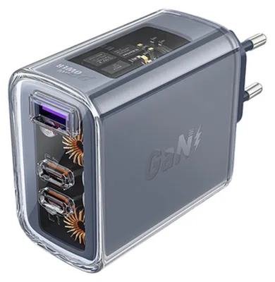Produktbild von Acefast-Ladegerät GaN 65 W, 3 Anschlüsse (1xUSB, 2xUSB-C) - Grau