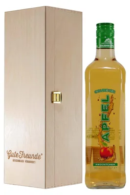 Produktbild von Bauernhaus Goldender Apfel Likör mit Geschenk-Holzkiste