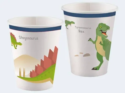 Produktbild von 8 Becher Dinosaurier 250ml Papier