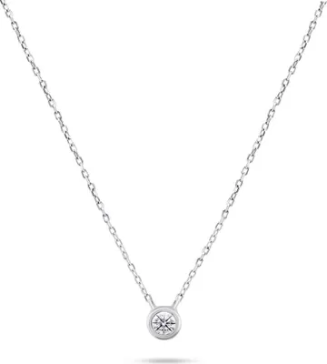 Produktbild von Elegante Silberhalskette mit Zirkon NCL86W