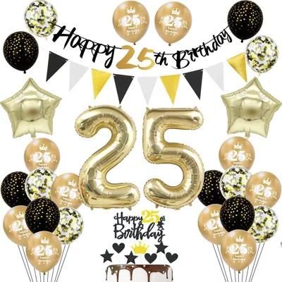 Produktbild von Dekorationsset zum 25. Geburtstag, geeignet für Männer und Frauen