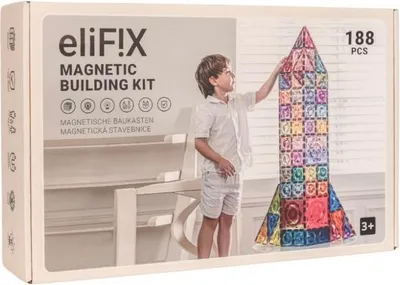 Image de eliNeli Jeu de construction magnétique EliFix pastel - 188 pièces