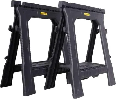 STANLEY BLACK+DECKER Sägebock-Set STANLEY Sägebock Twin Pack mit Werkzeugmodul und 450 kg Tragkraft