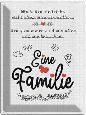 Produktbild von vianmo Blechschild 40x30 cm Familie Wir haben nicht alles aber Freunde