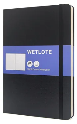 Image de Cahier A5, format 14 x 21 cm, couverture rigide, quadrillé, 106 feuilles, papier crème de 80 g/m², couleur noire