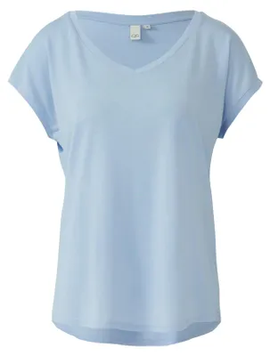 Produktbild von s.Oliver Damen T-Shirt mit V-Ausschnitt, weiche Qualität, lässig und feminin