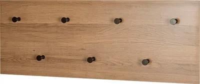 Produktbild von HAKU Wandgarderobe eiche, schwarz - MDF, Metall, B/H/T: 80x30x5 cm