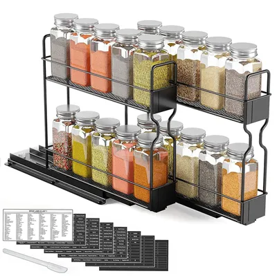 Image de Solidchoice - Étagère à épices coulissante, sans perçage, pour organiser votre cuisine