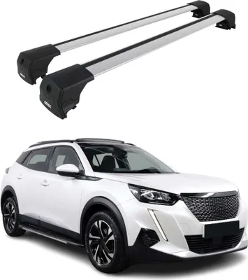 Image de Barres De Toit Transversales pour Peugeot 2008 2020-2023 Aluminium Gris ABE