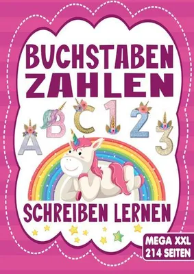 Produktbild von Buchstaben & Zahlen Schreiben - Das Einhorn Lernheft für Kinder ab 4 Jahren