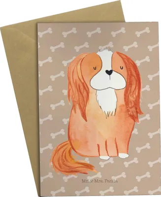 Produktbild von Mr. & Mrs. Panda Glückwunschkarte Hund Cavalier King Charles Spaniel - Hundeglück - Geschenk, Sprüche, weihnachtskarten, Schlappohren, babykarte, Spruch, hochzeitskarten
