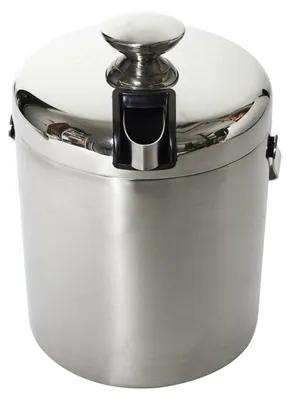 Produktbild von Cook Concept Luxury Edelstahl-Eiskubel mit Deckel - 13 x 14 cm - mit Zange fur Eiswurfel