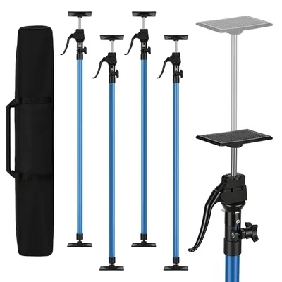 Productafbeelding van Ikodm 4x Telescopische steun, 115-290 cm, plafondsteun/montagesteun tot 100 kg, 4 vergrendelingsniveaus, in hoogte verstelbaar, 0-180° draaibaar, aluminium handgreep