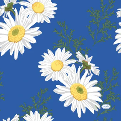Produktbild von Duni Servietten Gänseblümchenblau 33x33 cm | 12 Stück