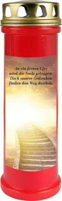 Produktbild von Grabkerze Rot, Brenndauer: 100 Stunden ( 4 Tage ), Motiv: Treppe