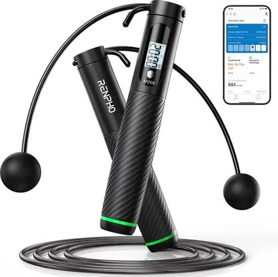 Produktbild von Intelligente springtouw mit Zähler und App-Datenanalyse - Verstellbares drahtloses Springtouw für Fitness-Training