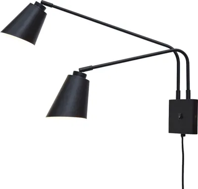 Produktbild von it's about RoMi - Wandlampe Bremen - Schwarz - 130x60x49cm - 2L