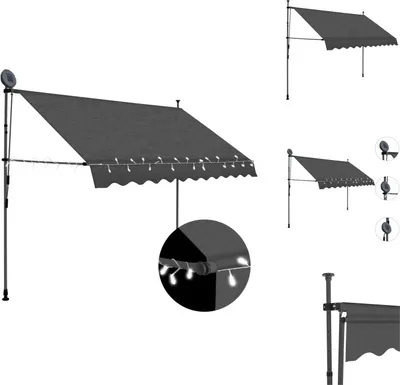 Immagine prodotto di vidaXL Tenda a scomparsa manuale con LED 300 cm antracite - Tende da sole
