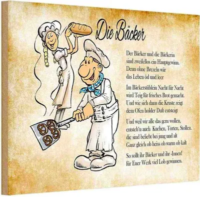 Produktbild von vianmo Holzschild 12x18 cm Die Bäcker und Bäckerin Beruf Arbeit
