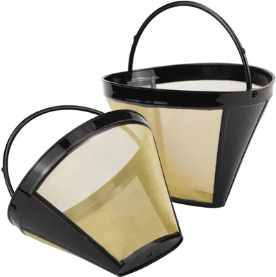 Produktbild von 2er Pack Kaffeefilter, Wiederverwendbare Dauerkaffeefilter mit Edelstahlgewebe für Kaffee, Tee