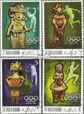 Produktbild von Briefmarken Ras al Chaima 1968 Mi 259A-262A (kompl.Ausg.) gestempelt Olympische Sommerspiele