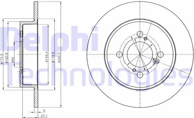 Produktbild von 2x DELPHI Bremsscheibe BG4345 für SUZUKI SWIFT IV (FZ NZ) 43 2mm 259mm