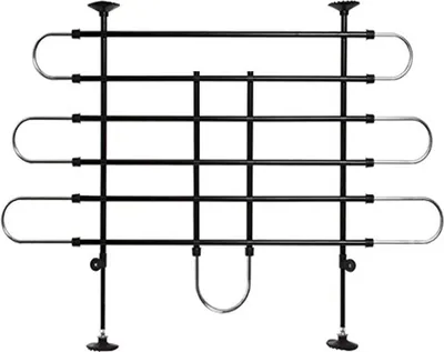 Productafbeelding van Dierenhek - Verstelbaar van 100-160 cm - Zwart-zilver