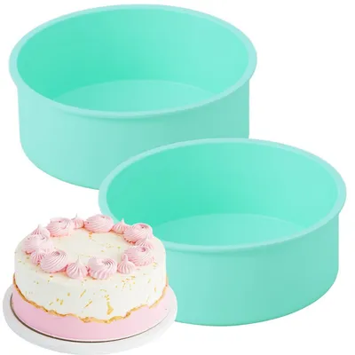 Immagine prodotto di 2 stampi in silicone rotondi da 20 cm, senza BPA, antiaderenti, per torte