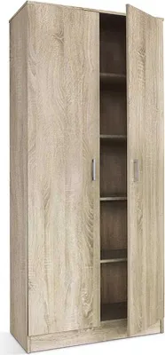 Produktbild von Aufbewahrungsschrank Ray 80cm mit 2 Türen und 4 Einlegeböden - Sonoma Eiche