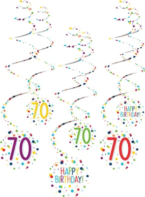 Produktbild von "Confetti Birthday" Spiralgirlanden | 6 Stk. Variante: #70