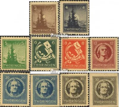 Produktbild von Briefmarken Sowjetische Zone (All.Bes.) 1945 Mi 92-99 (mit 98, 99 A+B) gemischte Gummisorten (kompl.Ausg.) postfrisch Thüringen