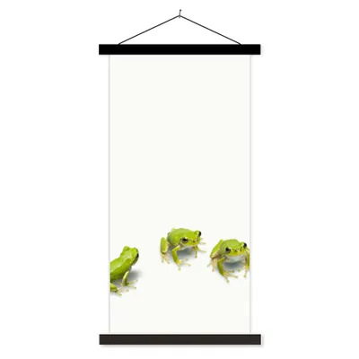 Produktbild von MuchoWow® Textilposter Frosch - Tiere - Grün 60x120 cm mit schwarzem Rahmen - Magnete