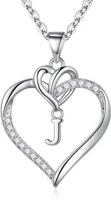 Produktbild von TINGN Herz Initialen Halskette 14K Vergoldet Zirkonia Silber - Valentinstag Geschenk